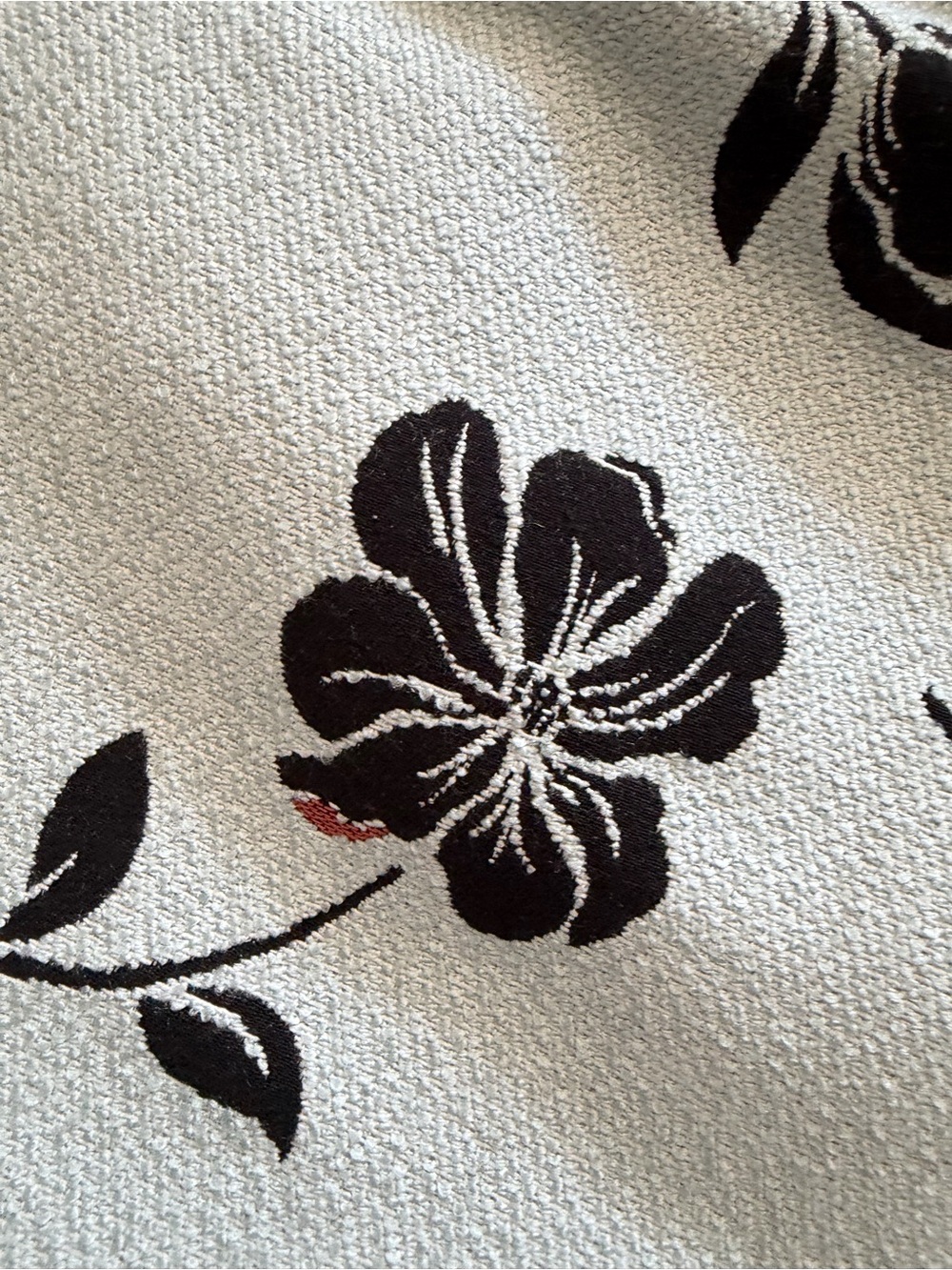 Zara Two-Piece Floral Jacquard Skirt Suit in Light Blue and Black - Picture 2 of 4